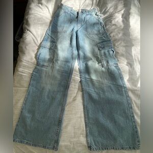 Cotton On Light Wash Cargo Denim Pants